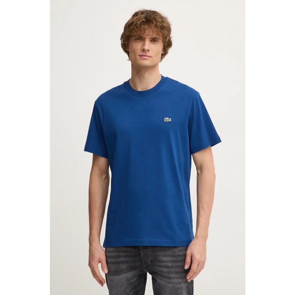 Lacoste Mens Blue Cotton Short Sleeve TShirt Crew Neck Stretch Preppy Classic XL